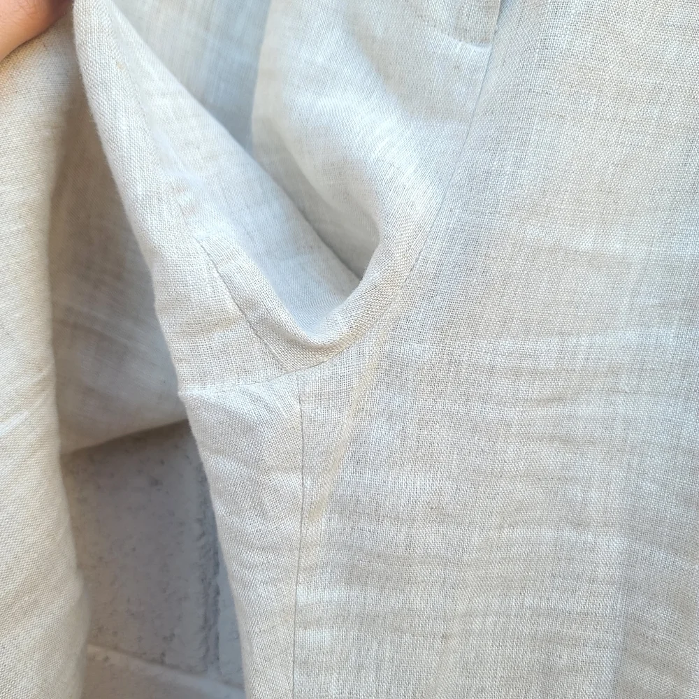 Banana Republic | Beige Lina 100% Linen Straight Fit Trousers Size 8